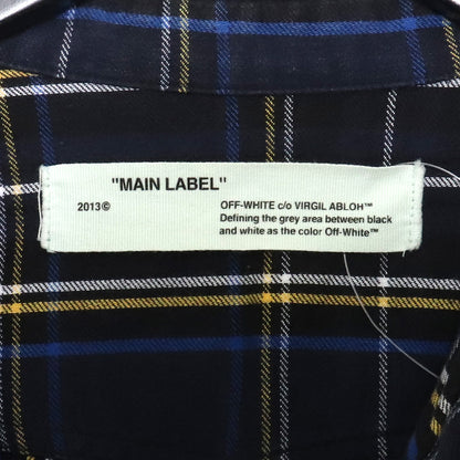 OFF-WHITE 17SS Diag Spray Check Shirt Blue Size XS