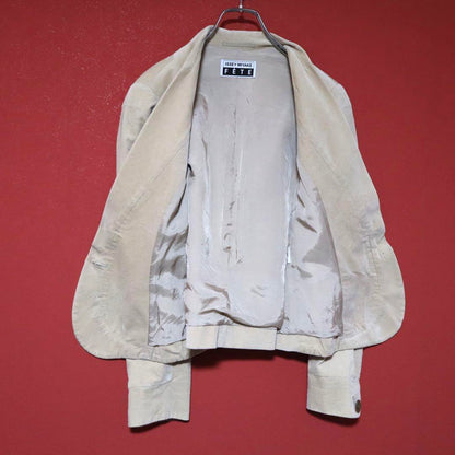 Issey Miyake Beige Cashmere Blend Collarless Jacket Size 2