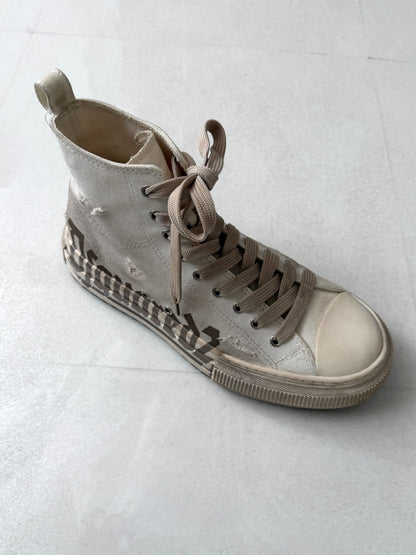 Dsquared2 Beige Distressed Sneakers Size EU 42