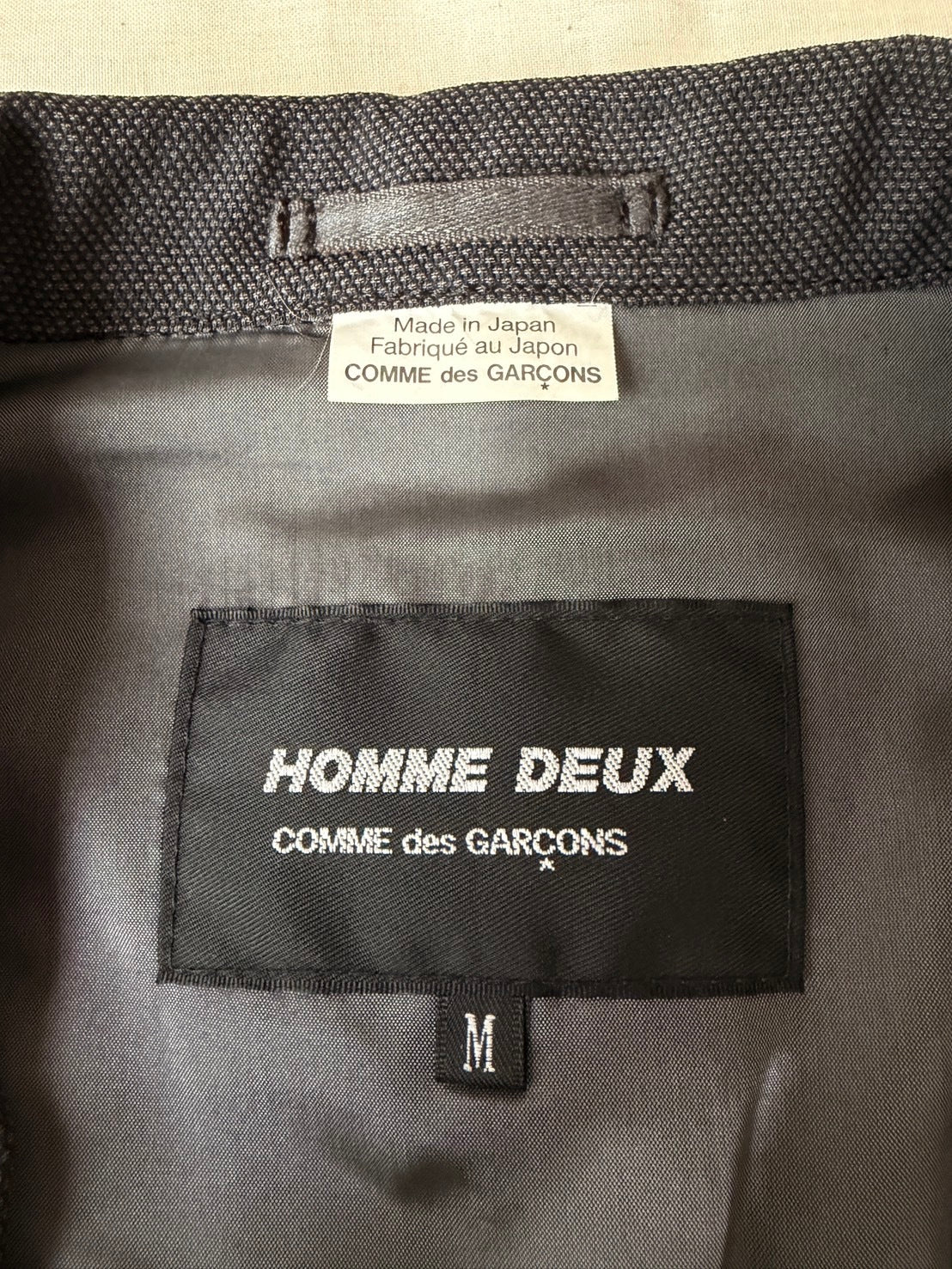 CDG HOMME DEUX 18SS Wool Zip Blazer Gray Size M