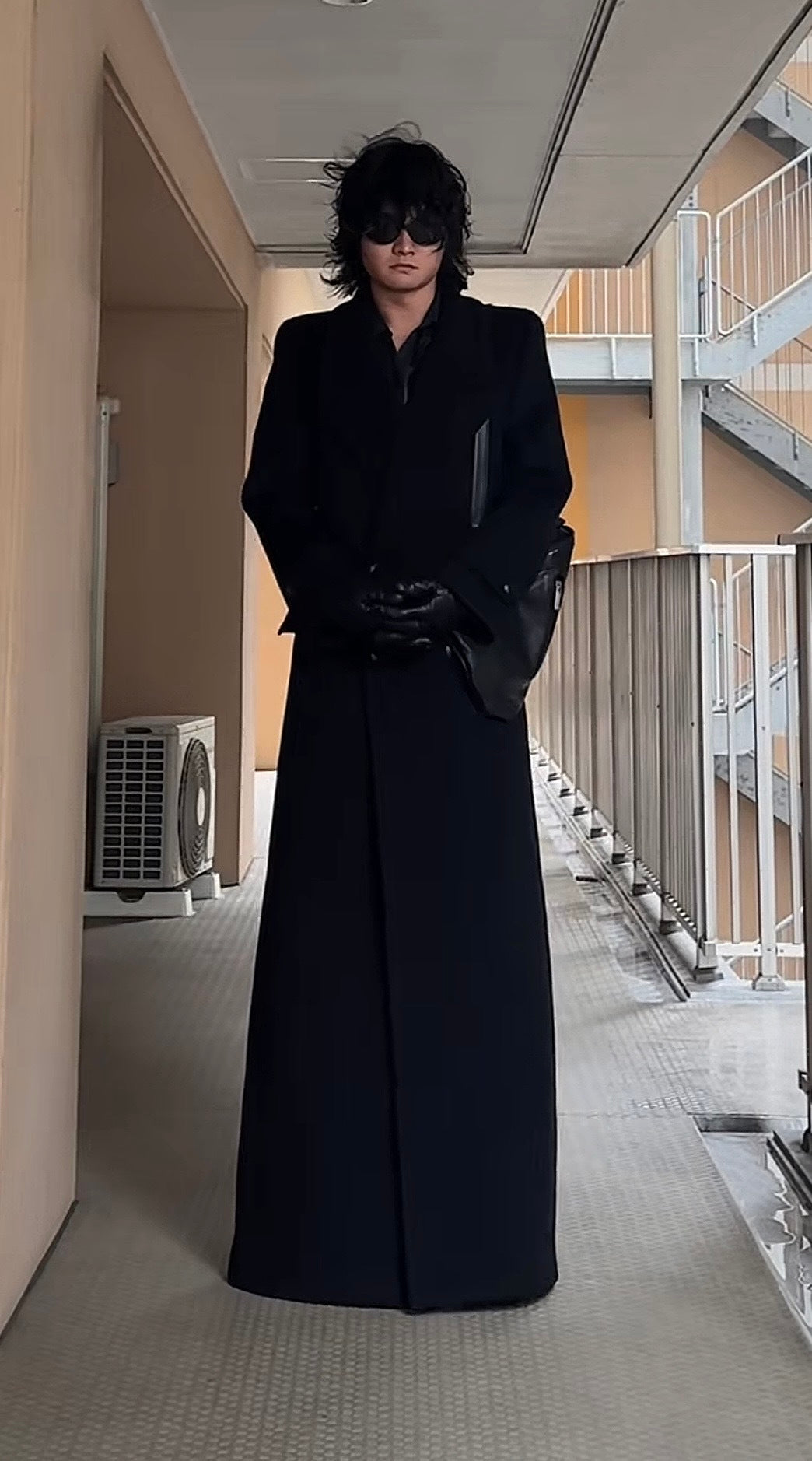 Vintage Saint Laurent AW23 Wool Maxi Coat Black Size S