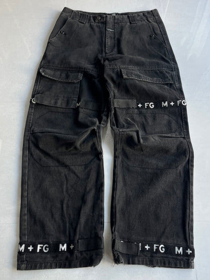 Marithe + Francois Girbaud Black Wide Denim Jeans Size 40