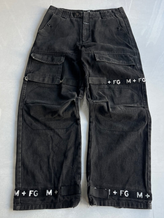 Marithe + Francois Girbaud Black Wide Denim Jeans Size 40