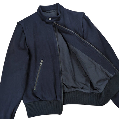 Maison Margiela Dark Navy Wool Full Zip Jacket Size 44