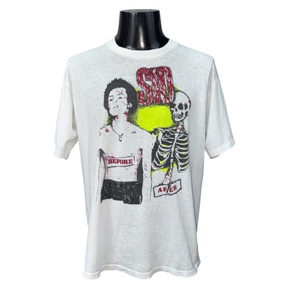 SID VICIOUS 90s BEFORE AFTER T-Shirt Size XL