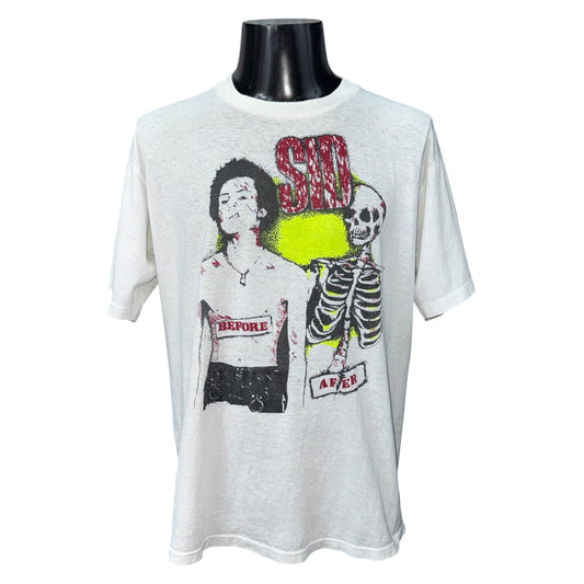 SID VICIOUS 90s BEFORE AFTER T-Shirt Size XL