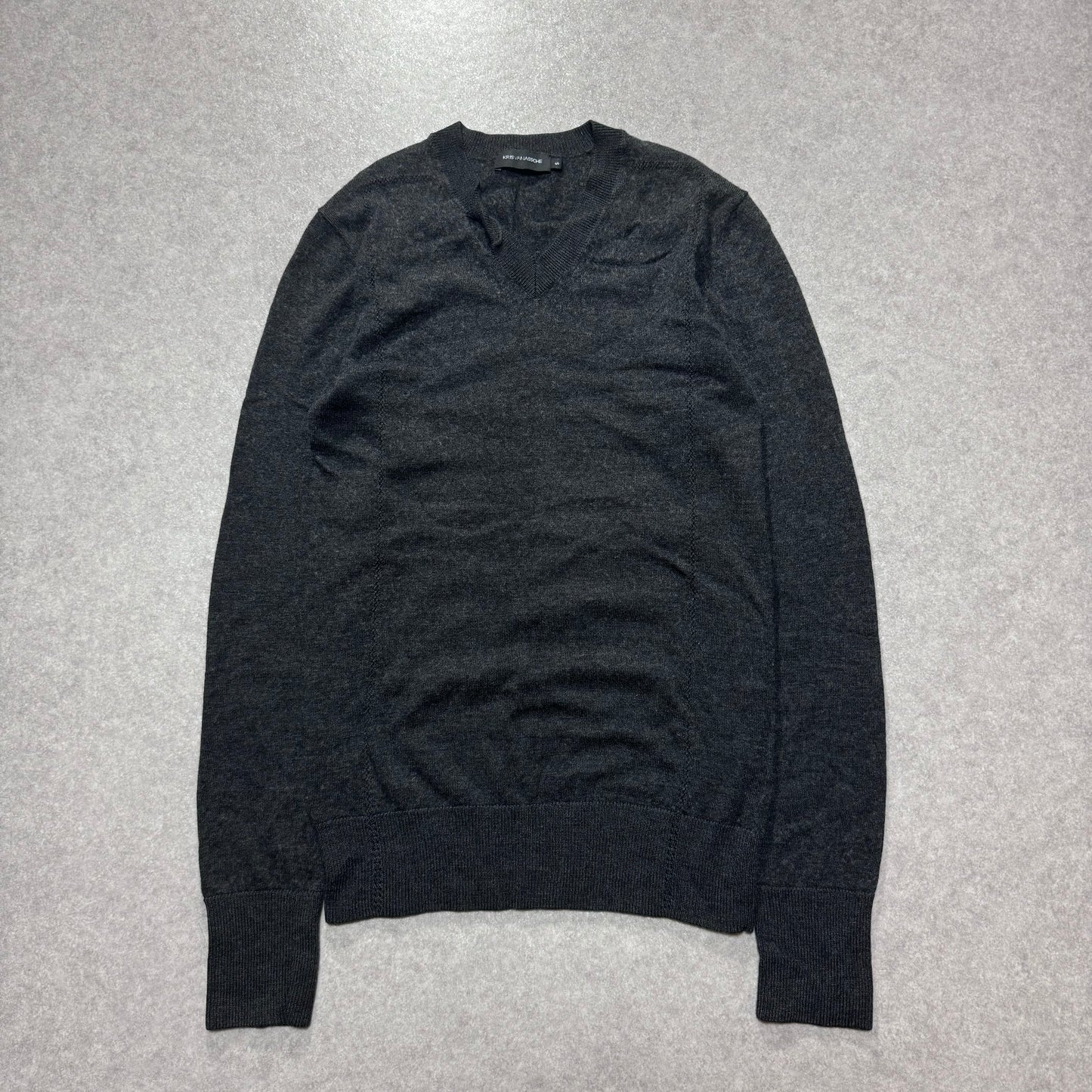 Kris Van Assche Gray V-neck Knit Size XS