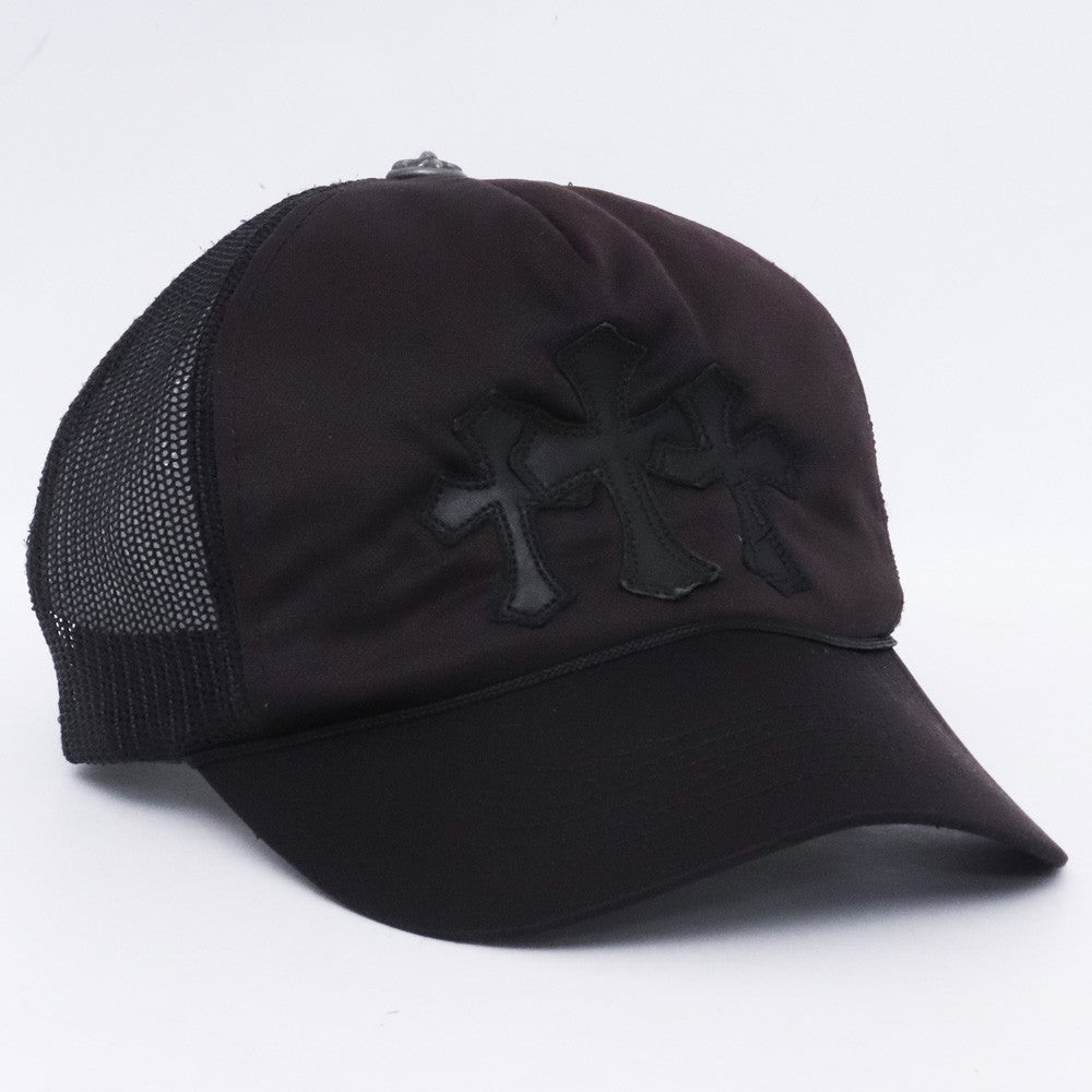 Chrome Hearts Old 3 Cemetery Cross Patch Cap Black Size F