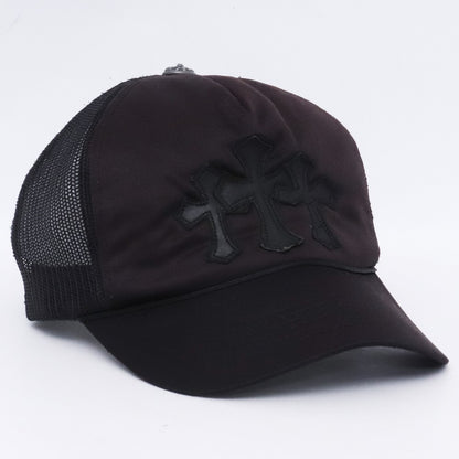 Chrome Hearts Old 3 Cemetery Cross Patch Cap Black Size F