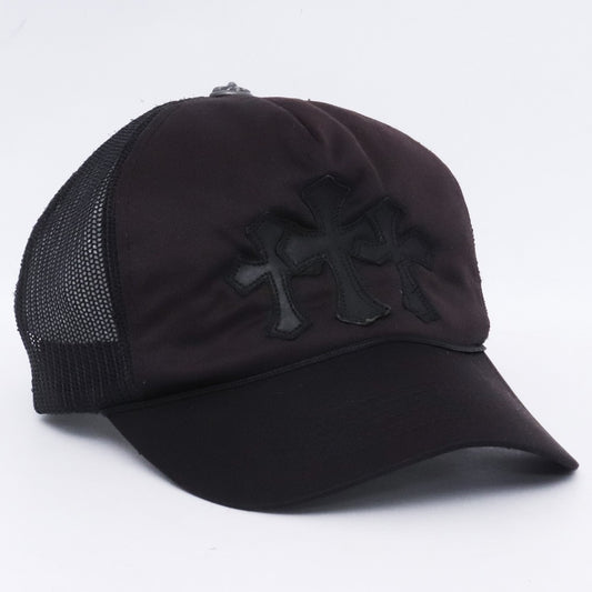 Chrome Hearts Old 3 Cemetery Cross Patch Cap Black Size F