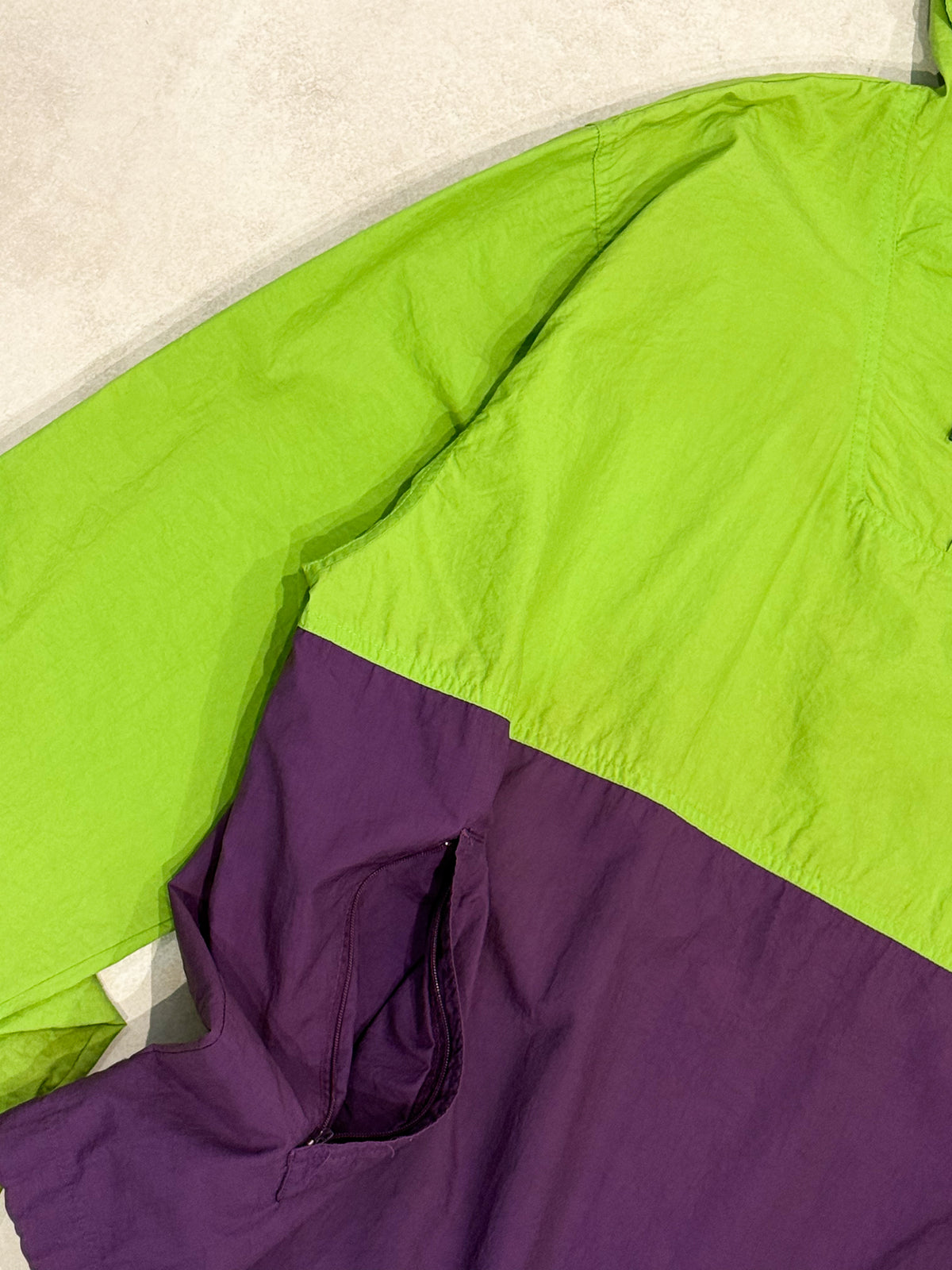 OLD GAP 90s Nylon Lime Green/Purple Size M