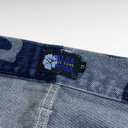ALBA ROSA 90s Y2K All-Over Pattern Denim Pants Size 32