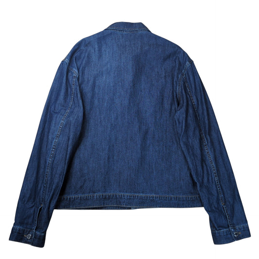 PRADA Triangle Logo Denim Blouson Blue Size XXL