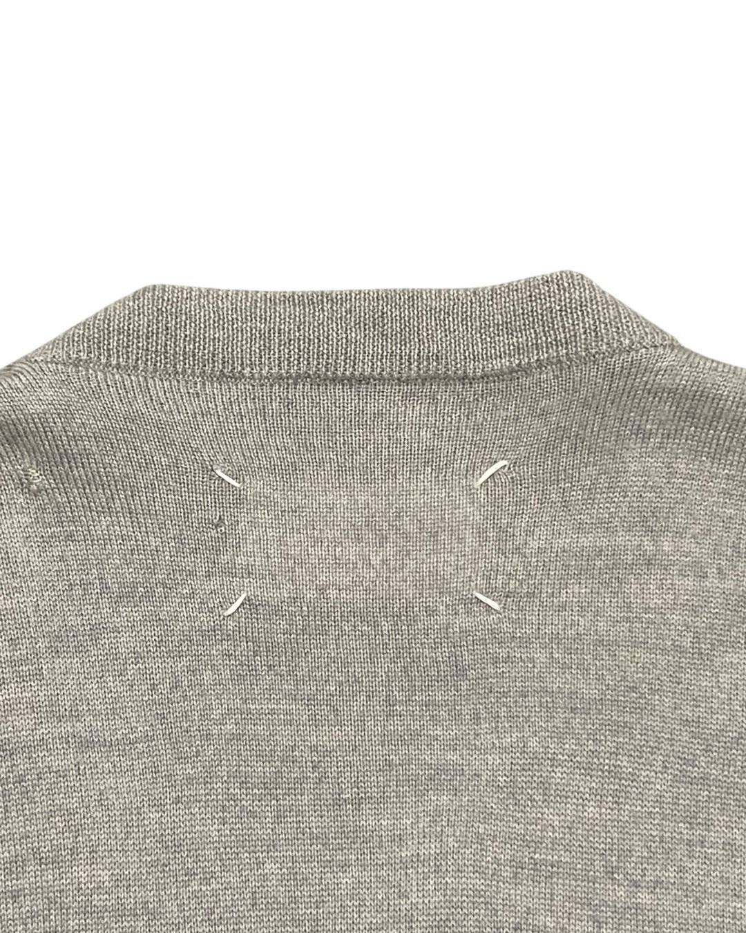 Maison Margiela Beige V-Neck Knit Sweater White Tag