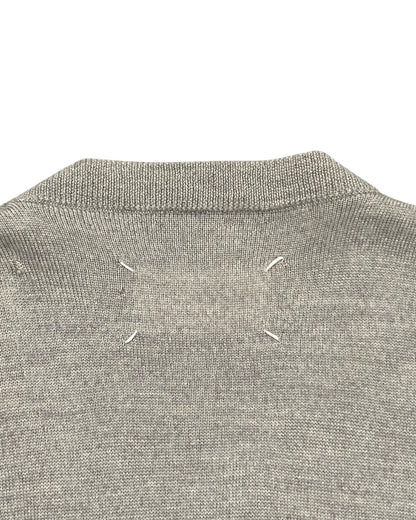 Maison Margiela Beige V-Neck Knit Sweater White Tag
