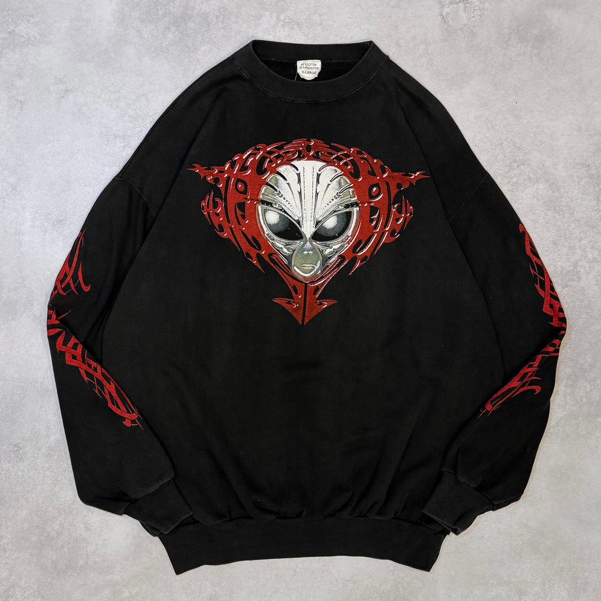 TRIBAL ALIENZ 90s-00s Alien Graphic Sweat Black Size XL