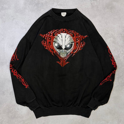 TRIBAL ALIENZ 90s-00s Alien Graphic Sweat Black Size XL