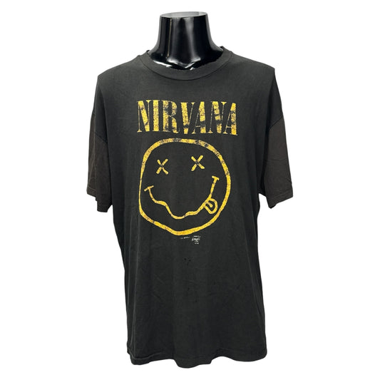 NIRVANA 90s "Smile" Backstage Pass T-Shirt USA Made Size XL