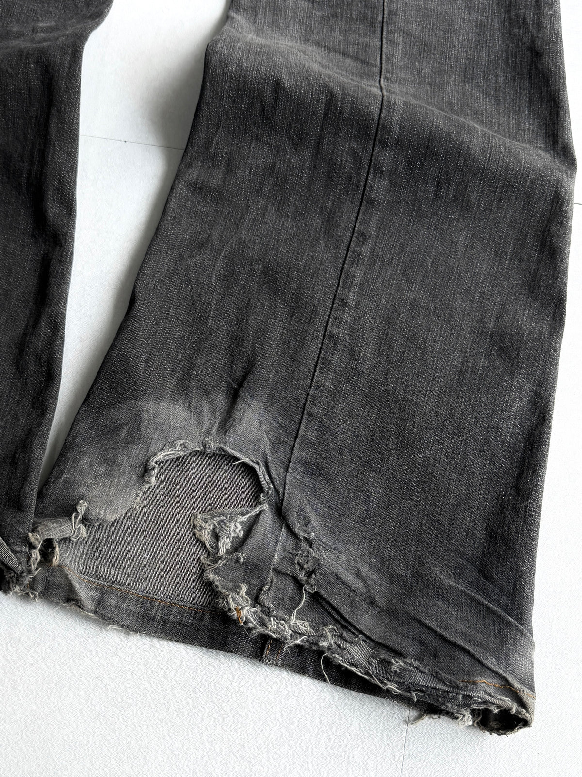 TORNADO MART Panel Seam Black Flare Jeans Size L