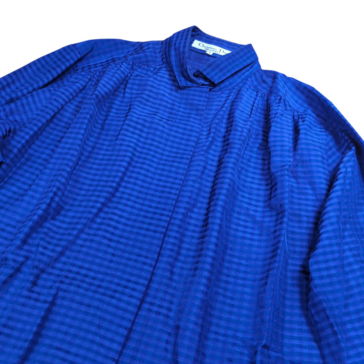 Christian Dior 90s Shadow Check Rayon Shirt Purple Size M