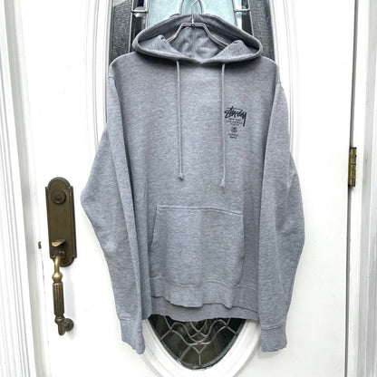 Vintage Stussy Gray Pullover Hoodie Size L