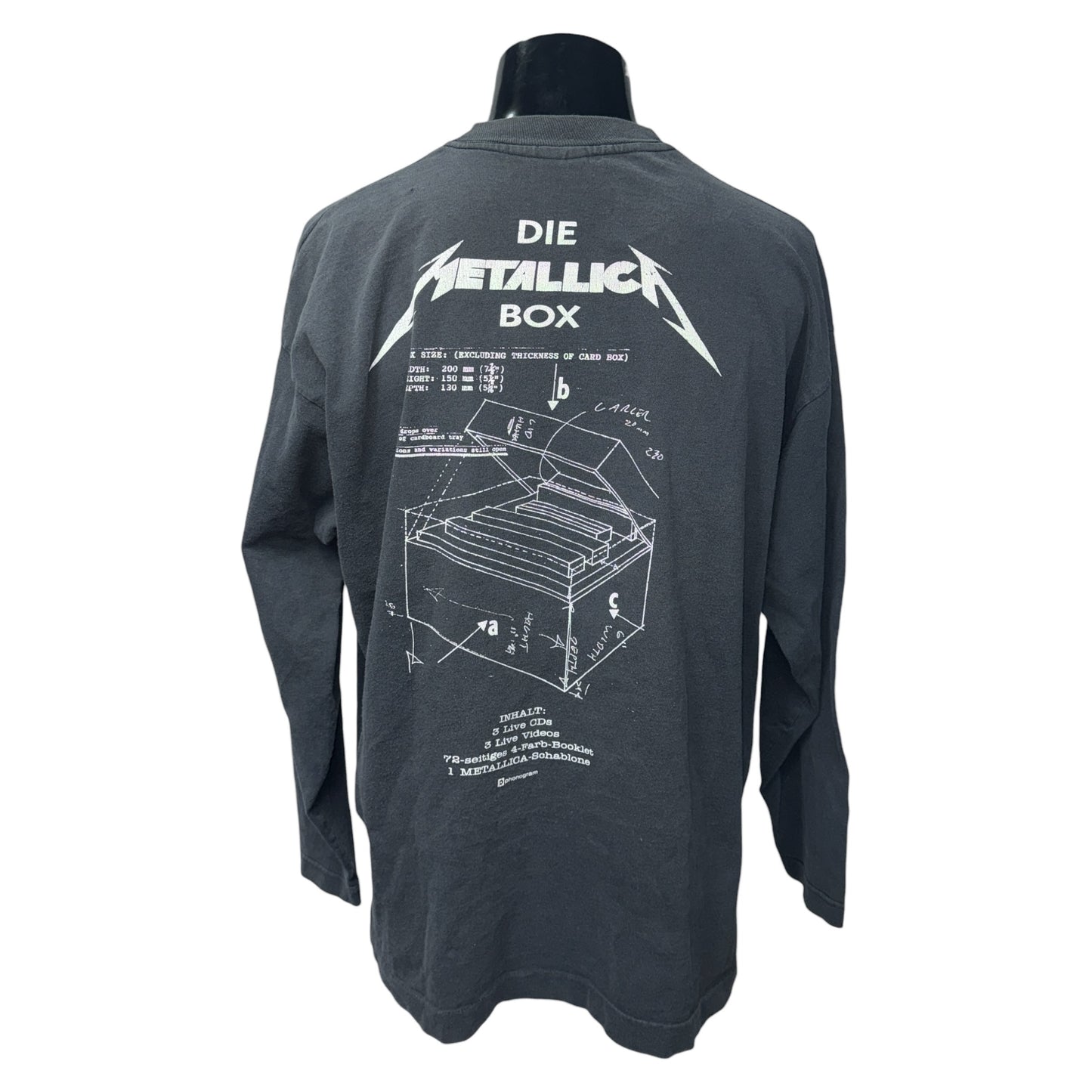 Metallica Live Sh*t 1993 Long Sleeve T-Shirt Size XL