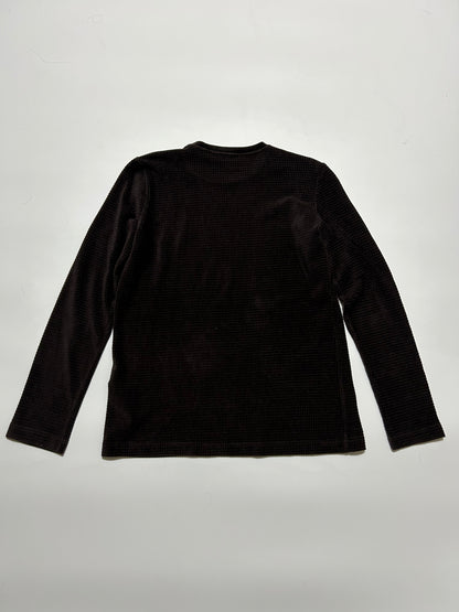 ARMANI JEANS 1990s Thermal Long Sleeve Top Dark Brown Size 42