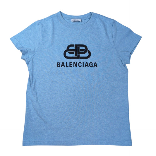 BALENCIAGA BB Logo Printed Cotton T-Shirt Size XS