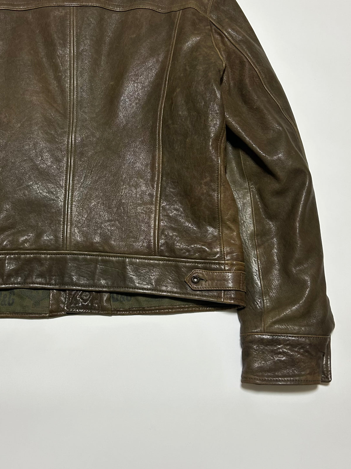 Dolce & Gabbana D&G 2000s Leather Trucker Jacket Dark