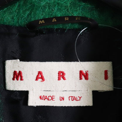 MARNI Single Breasted Faux Fur Coat Green Size 48