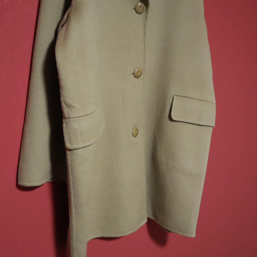 Salvatore Ferragamo Beige Wool Chesterfield Coat Size 40
