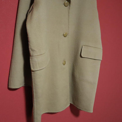 Salvatore Ferragamo Beige Wool Chesterfield Coat Size 40