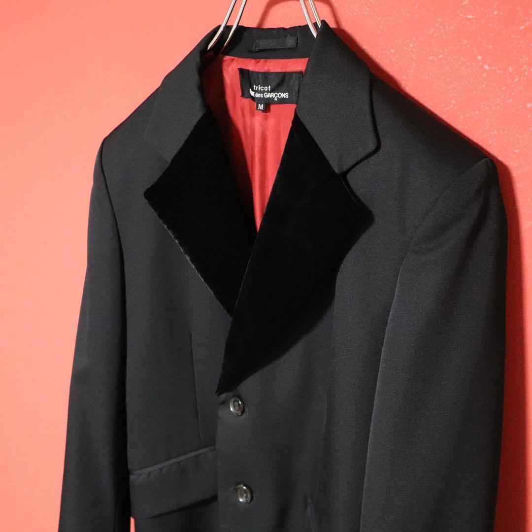tricot COMME des GARCONS 02AW Velour Jacket Black Size M