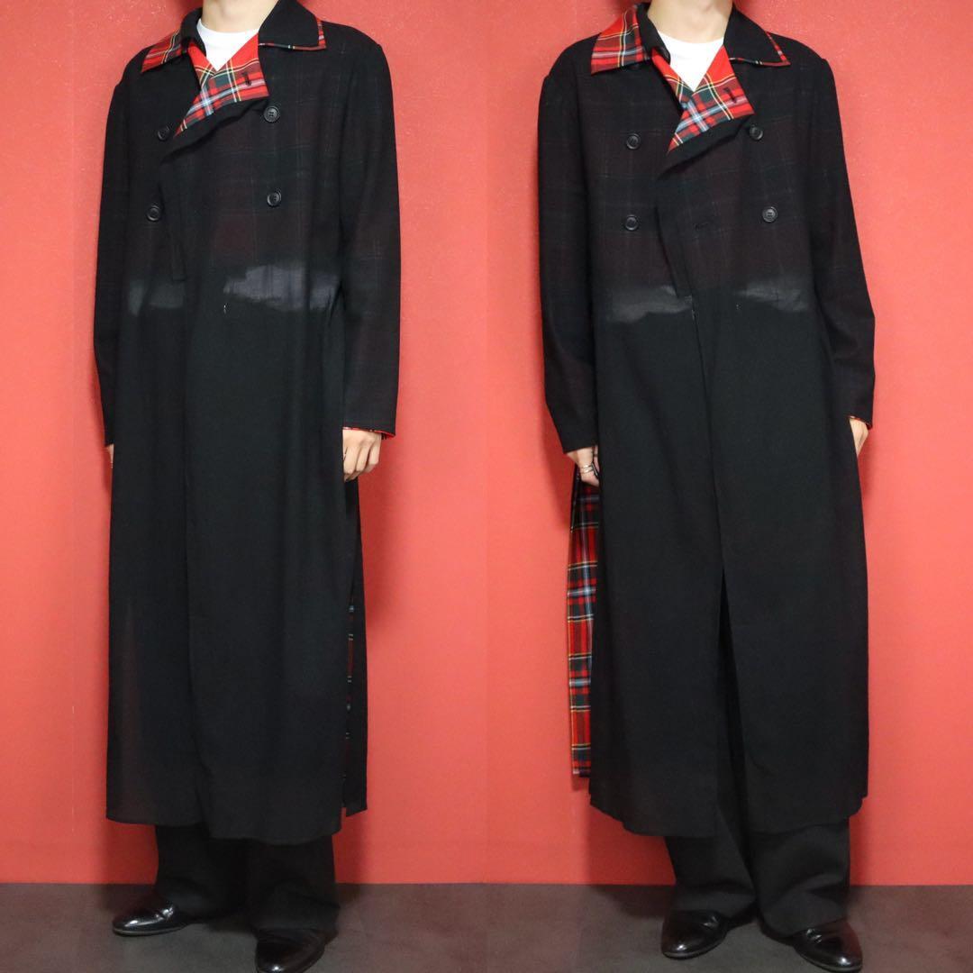 LIMI feu 23AW Layered Check Double Coat Black Size 2