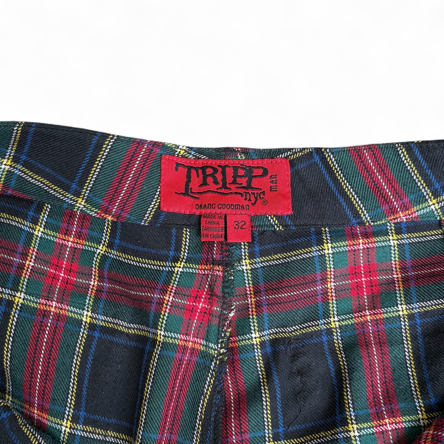 Vintage TRIPP NYC Tartan Check Bondage Pants Size 32