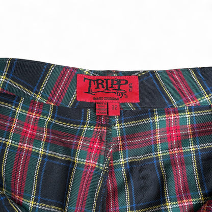 Vintage TRIPP NYC Tartan Check Bondage Pants Size 32