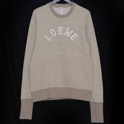 LOEWE 18AW Logo Patch Crewneck Sweatshirt Beige Size L