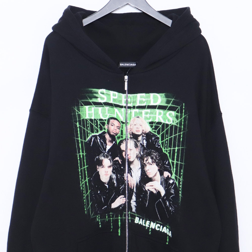 BALENCIAGA 19SS Speed Hunters Zip Up Hoodie Black Size S