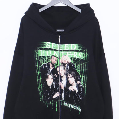 BALENCIAGA 19SS Speed Hunters Zip Up Hoodie Black Size S