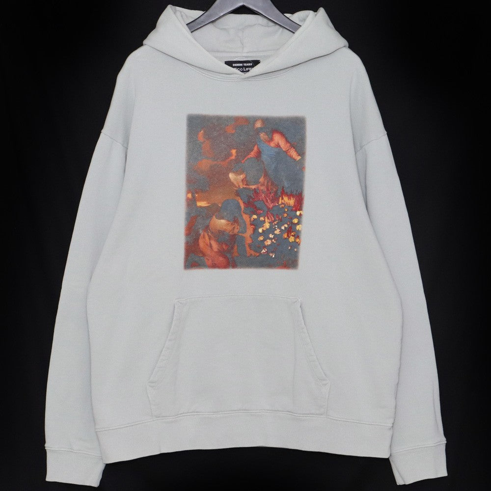 DENIM TEARS Printed Hoodie Blue Size XL