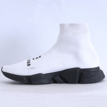 BALENCIAGA Speed Recycled High-Top Sneakers White Size 27cm