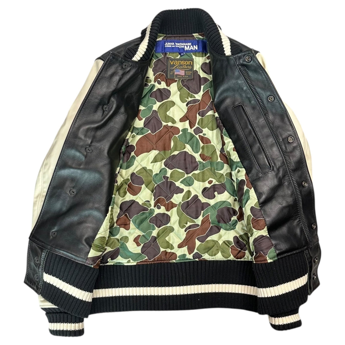 COMME des GARCONS JWM x Vanson Jacket Black/White Size XS