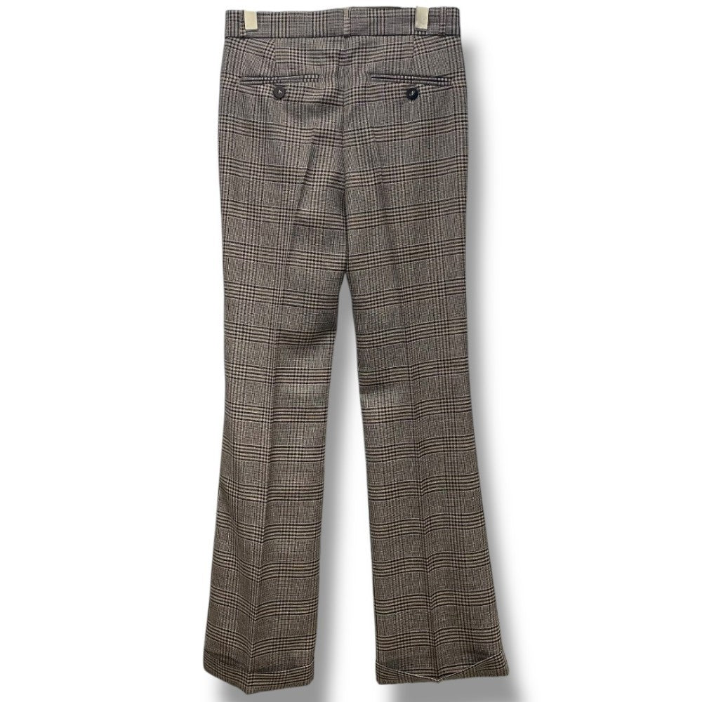 ERNEST W. BAKER CUFFED 70s Check Trousers Brown Size XS