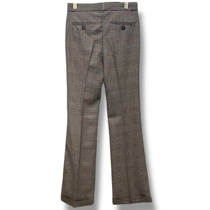 ERNEST W. BAKER CUFFED 70s Check Trousers Brown Size XS