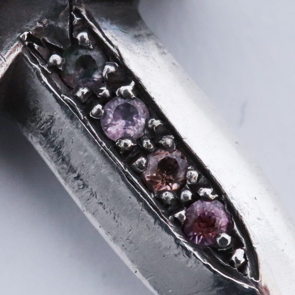 Chrome Hearts #5 Dagger Charm Pave Sapphire Silver Size F