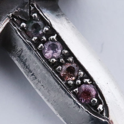 Chrome Hearts #5 Dagger Charm Pave Sapphire Silver Size F