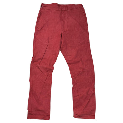 CDG HOMME PLUS 99AW Faux Suede Straight-Leg Pants Red Size L