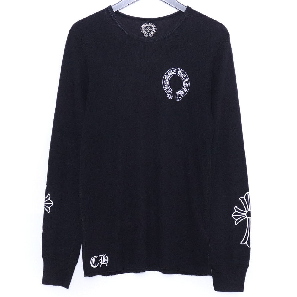 CHROME HEARTS Old Thermal Horseshoe Long Sleeve T-Shirt Black Size M