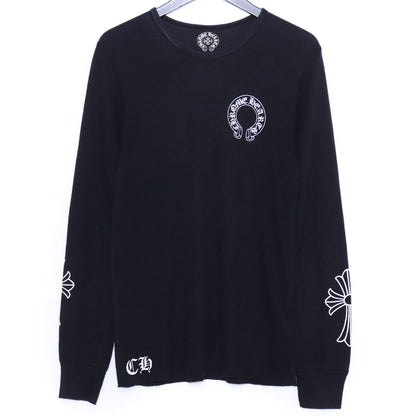 CHROME HEARTS Old Thermal Horseshoe Long Sleeve T-Shirt Black Size M