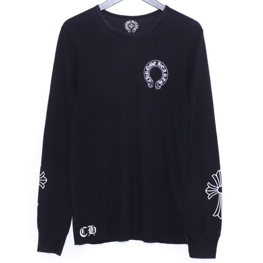 CHROME HEARTS Old Thermal Horseshoe Long Sleeve T-Shirt Black Size M